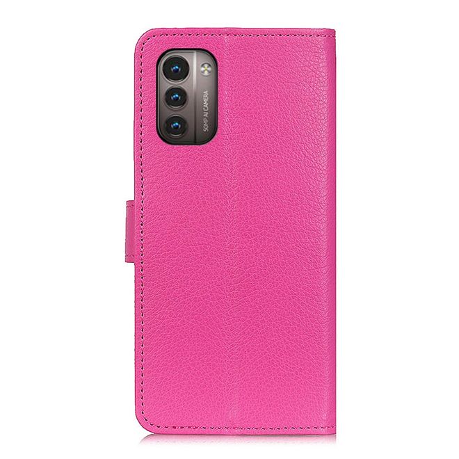 Nokia G11 / G21 Handy Hülle - Litchi Leder Bookcover Series - rosa