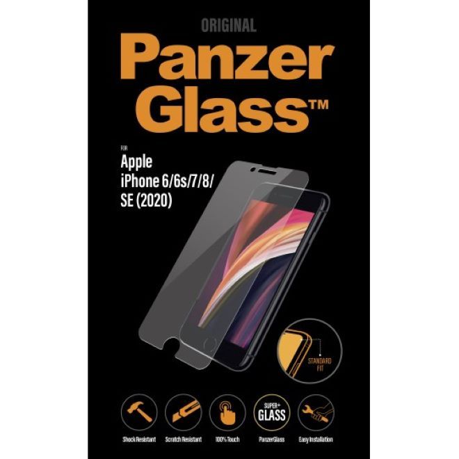 PanzerGlass - iPhone SE (2022) / SE (2020) / 8 / 7 / 6S / 6 Displayschutz aus gehärtetem Glas - Standard Fit (2684) - transparent