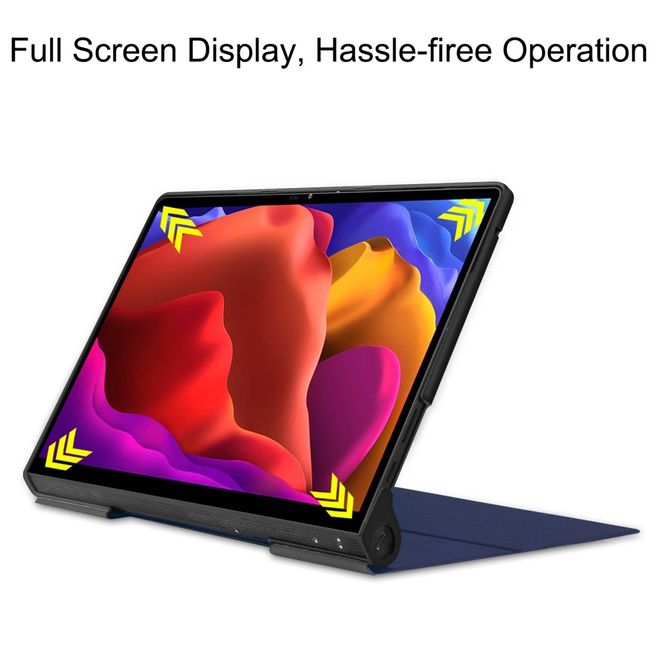 Lenovo Yoga Tab 13 Hülle - Leder Bookcover mit Kickstand - dunkelblau