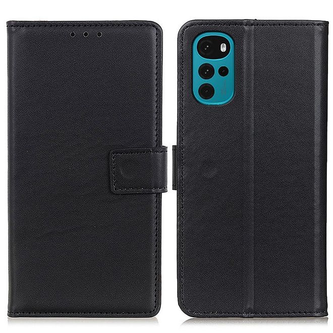 Motorola Moto G22 Handy Hülle - Classic II Leder Bookcover Series - schwarz