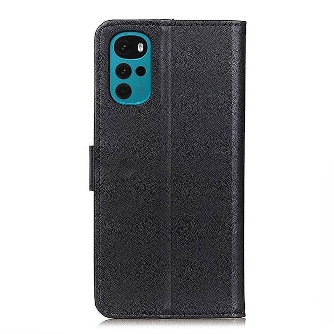 Motorola Moto G22 Handy Hülle - Classic II Leder Bookcover Series - schwarz
