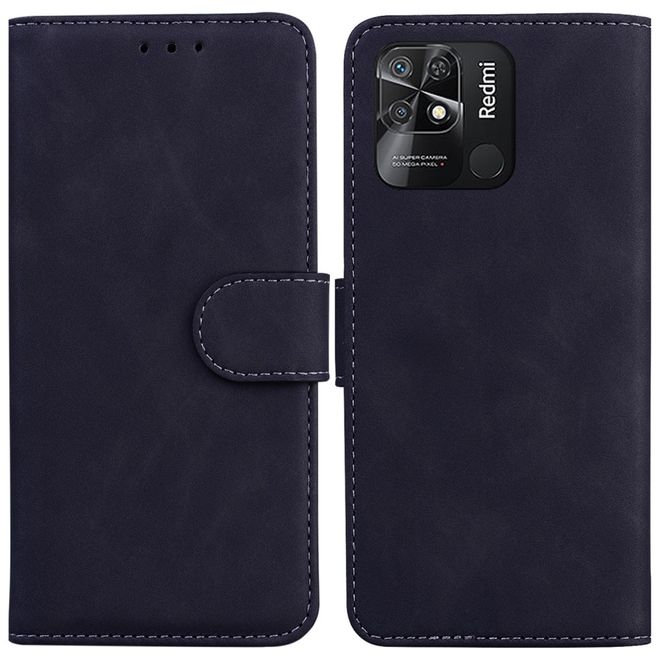 Xiaomi Redmi 10C Handy Hülle - Classic II Leder Bookcover Series - schwarz