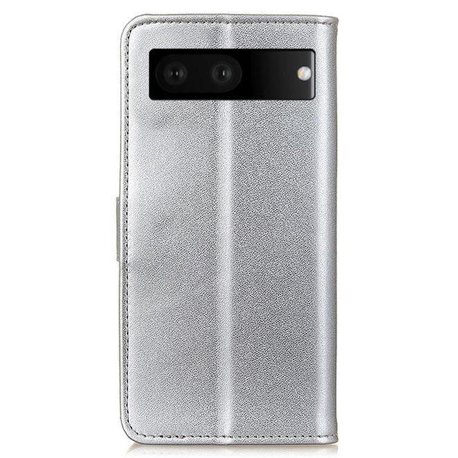 Google Pixel 7 Handy Hülle - Classic II Leder Bookcover Series - silber