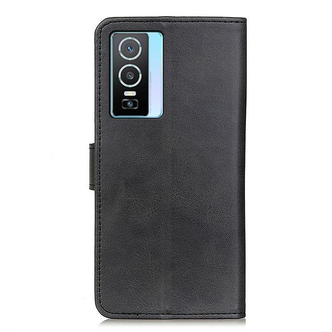 Vivo Y76 5G / Y76s Handy Hülle - Classic II Leder Bookcover Series - schwarz
