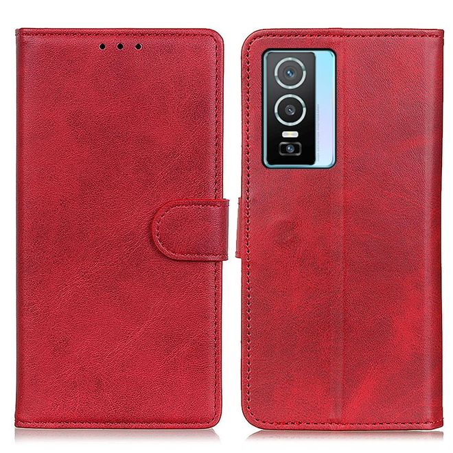 Vivo Y76 5G / Y76s Handy Hülle - Classic II Leder Bookcover Series - rot