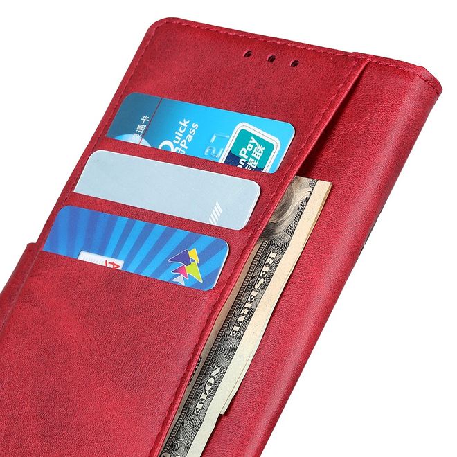 Vivo Y76 5G / Y76s Handy Hülle - Classic II Leder Bookcover Series - rot