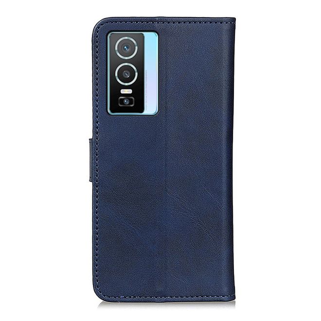 Vivo Y76 5G / Y76s Handy Hülle - Classic II Leder Bookcover Series - blau