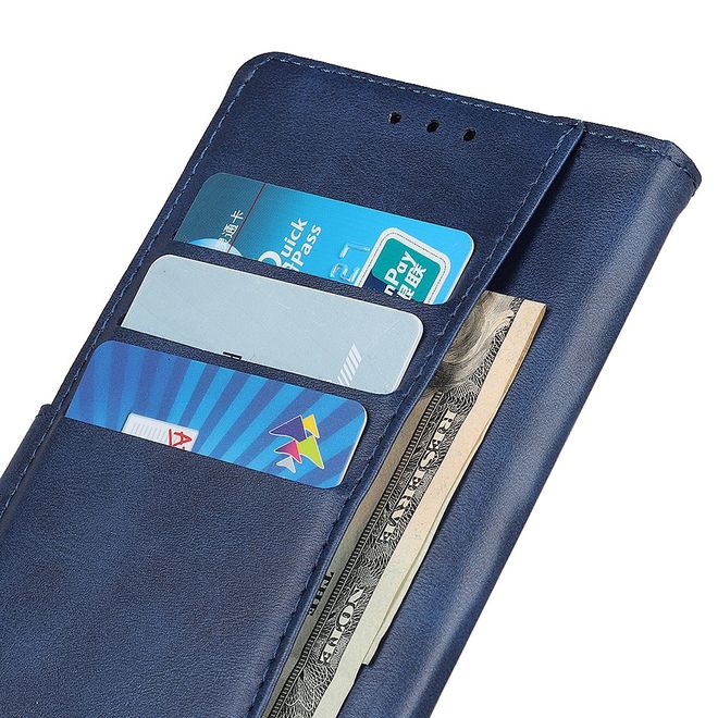 Vivo Y76 5G / Y76s Handy Hülle - Classic II Leder Bookcover Series - blau