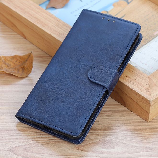 Vivo Y76 5G / Y76s Handy Hülle - Classic II Leder Bookcover Series - blau