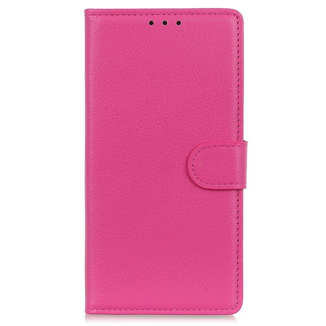 OnePlus Nord CE 2 5G Handy Hülle - Litchi Leder Bookcover Series - rosa
