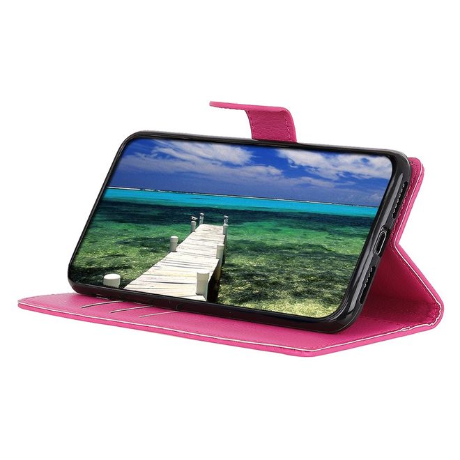 OnePlus Nord CE 2 5G Handy Hülle - Litchi Leder Bookcover Series - rosa