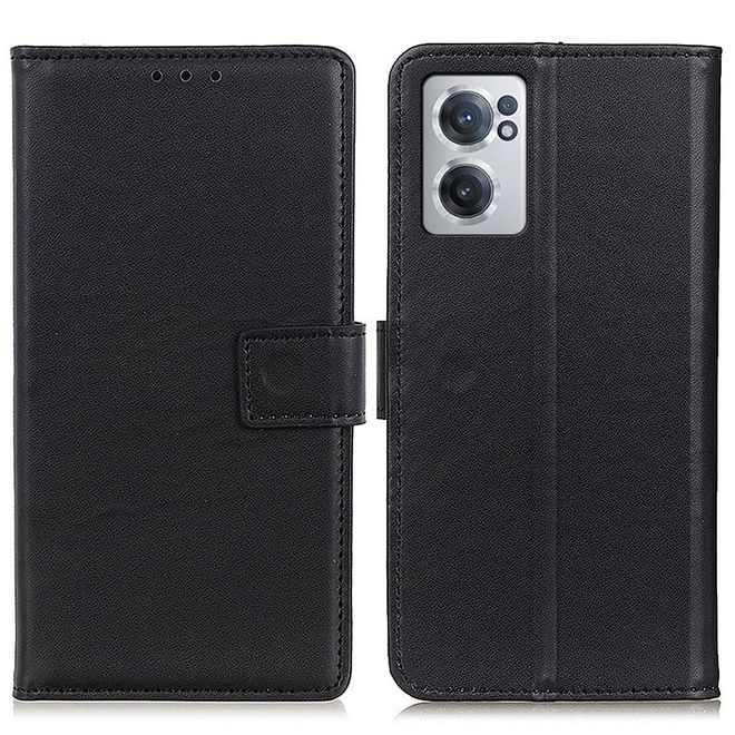 OnePlus Nord CE 2 5G Handy Hülle - Classic II Leder Bookcover Series - schwarz