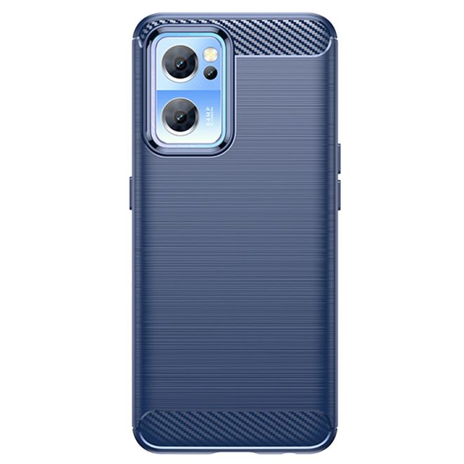 OnePlus Nord CE 2 5G Handyhülle - Carbon Fiber TPU Softcase Series - blau