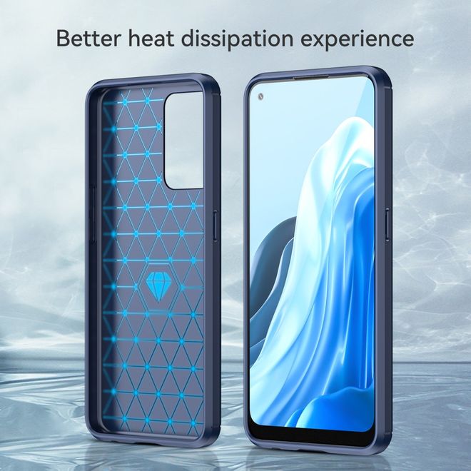 OnePlus Nord CE 2 5G Handyhülle - Carbon Fiber TPU Softcase Series - blau