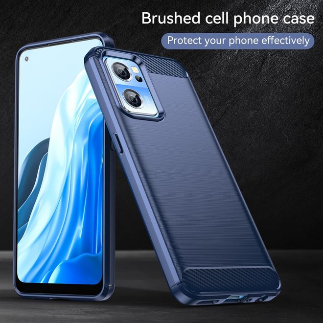 OnePlus Nord CE 2 5G Handyhülle - Carbon Fiber TPU Softcase Series - blau