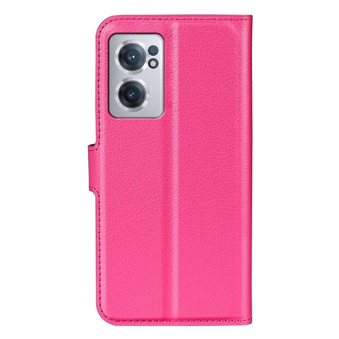 OnePlus Nord CE 2 5G Handy Hülle - Litchi Leder Bookcover Series - rosa