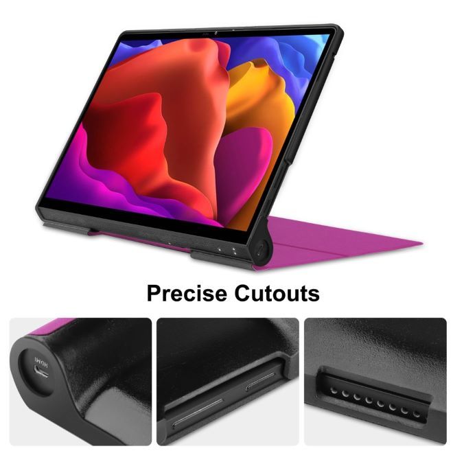 Étui Lenovo Yoga Tab 13 - Étui portefeuille en cuir avec support intégré - Violet