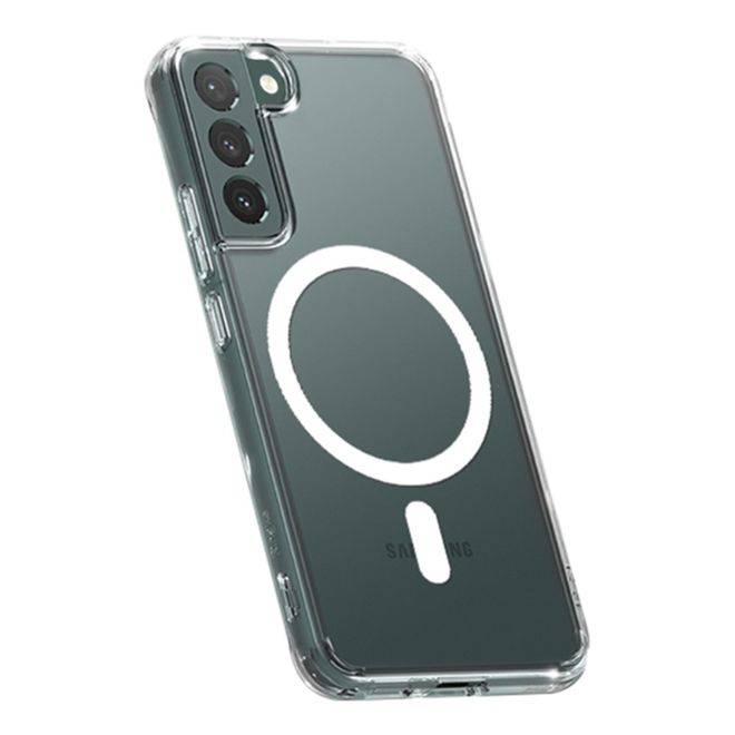 Samsung Galaxy S22+ Hülle - TPU Softcase mit Magnetring ähnlich MagSafe - transparent