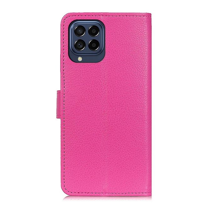 Samsung Galaxy M53 5G Handy Hülle - Litchi Leder Bookcover Series - rosa
