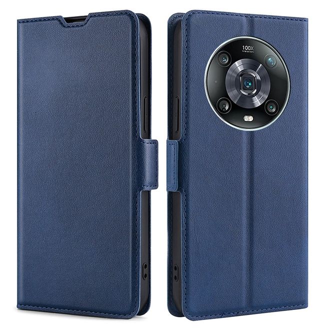 Honor Magic4 Pro Hülle - Kunstleder Bookcover - Classic VI Series - blau