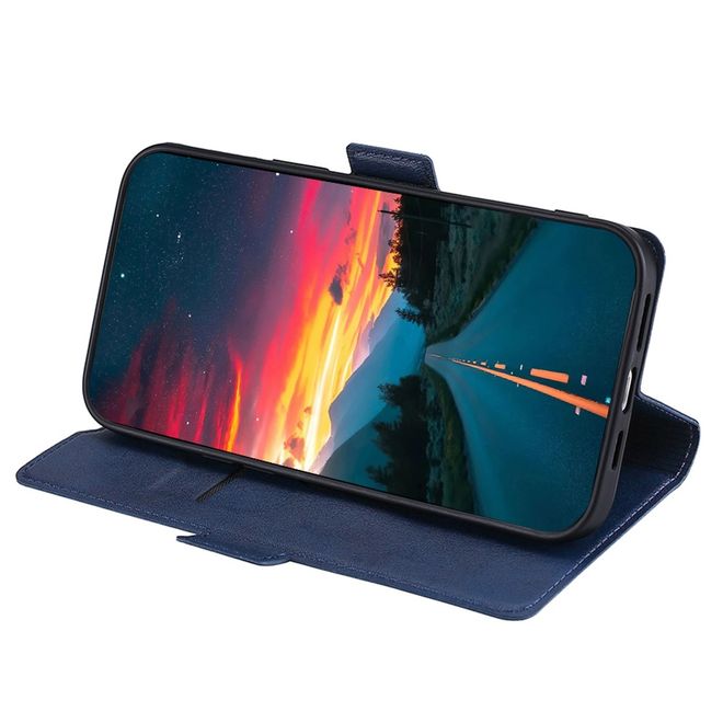 Honor Magic4 Pro Hülle - Kunstleder Bookcover - Classic VI Series - blau