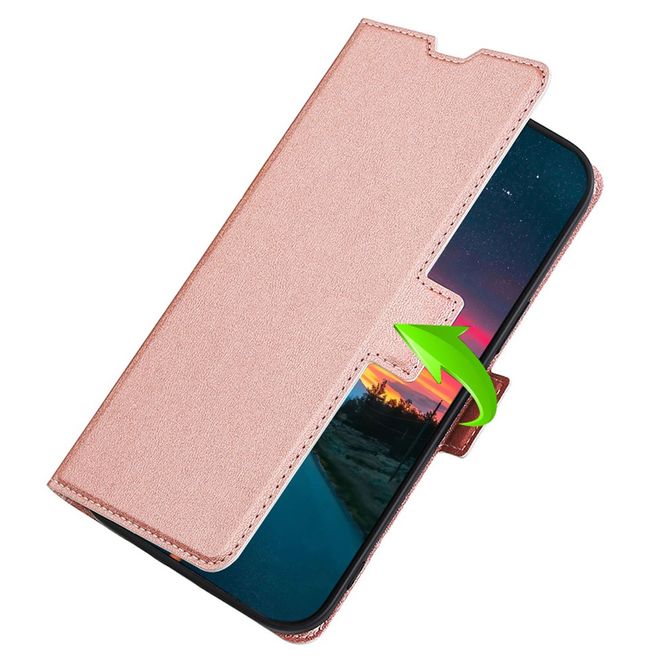 Honor Magic4 Pro Hülle - Kunstleder Bookcover - Classic VI Series - rosegold
