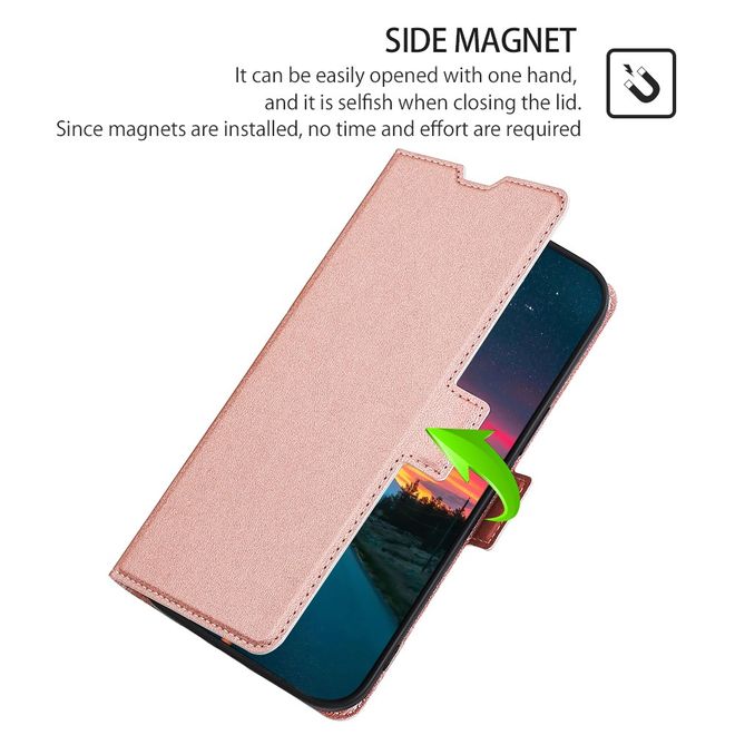 Honor Magic4 Pro Hülle - Kunstleder Bookcover - Classic VI Series - rosegold