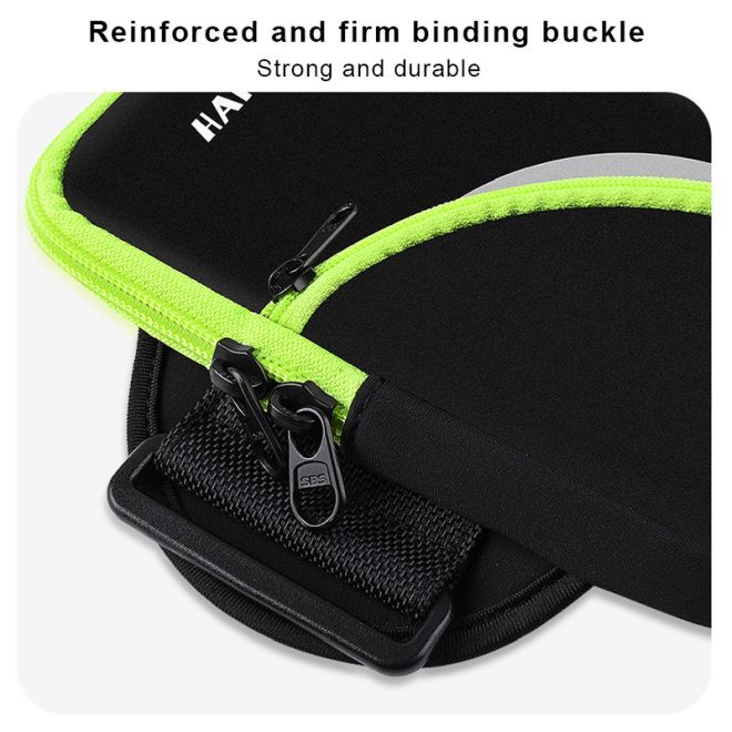 Universal Sport Armband für Smartphones bis 6.5" + 1 Extrafach - RB001 Series - schwarz/grün