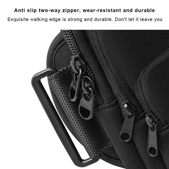 Universal Fitness Tasche - Sport Armband - für Smartphones + 2 Extrafächer - schwarz