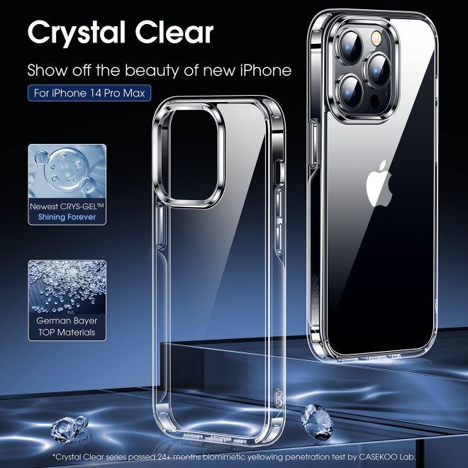 Coque pour iPhone 14 Pro Max (PC/TPU) - Dos en polycarbonate + bords en TPU - Transparente