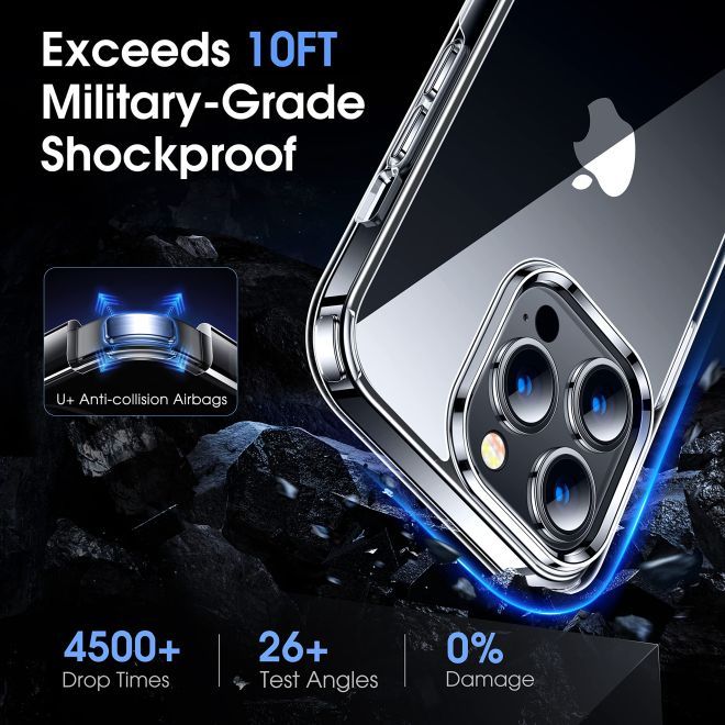 Coque pour iPhone 14 Pro Max (PC/TPU) - Dos en polycarbonate + bords en TPU - Transparente
