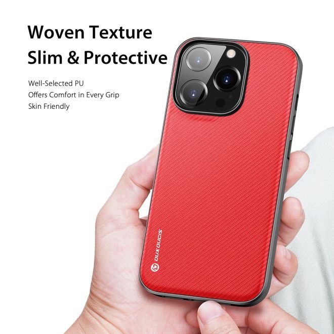 Dux Ducis - iPhone 14 Pro Hülle - Schickes Hardcase - Fino Series - rot