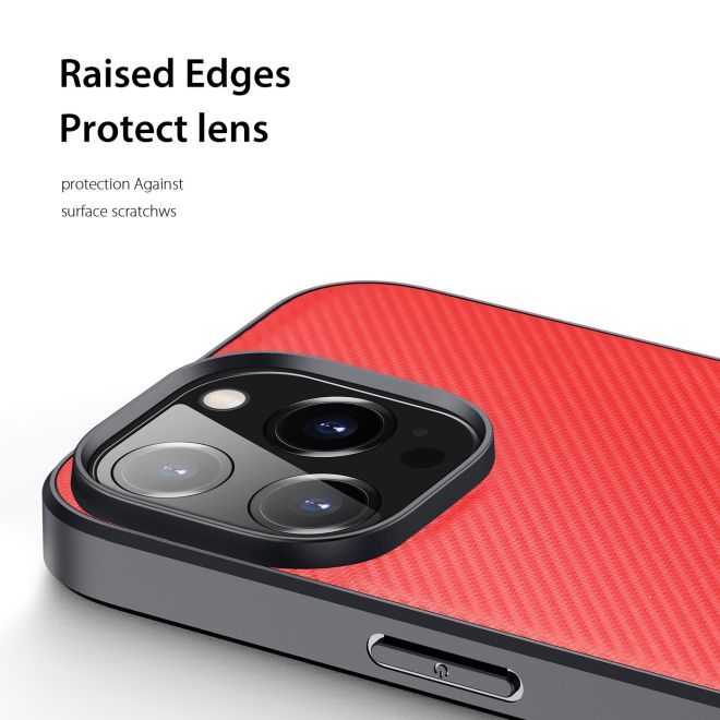 Dux Ducis - iPhone 14 Pro Hülle - Schickes Hardcase - Fino Series - rot