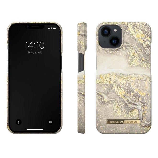 iDeal of Sweden - iPhone 14 Hülle - Printed Case - Sparkle Greige Marble