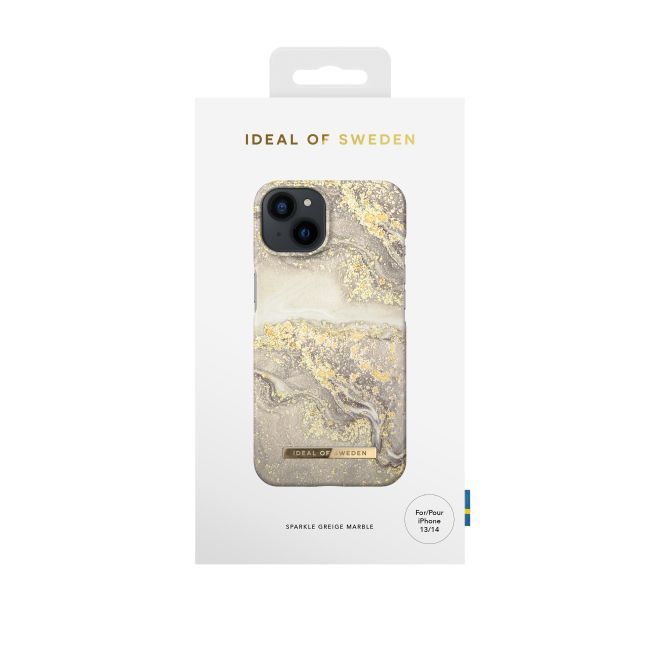 iDeal of Sweden - iPhone 14 Hülle - Printed Case - Sparkle Greige Marble