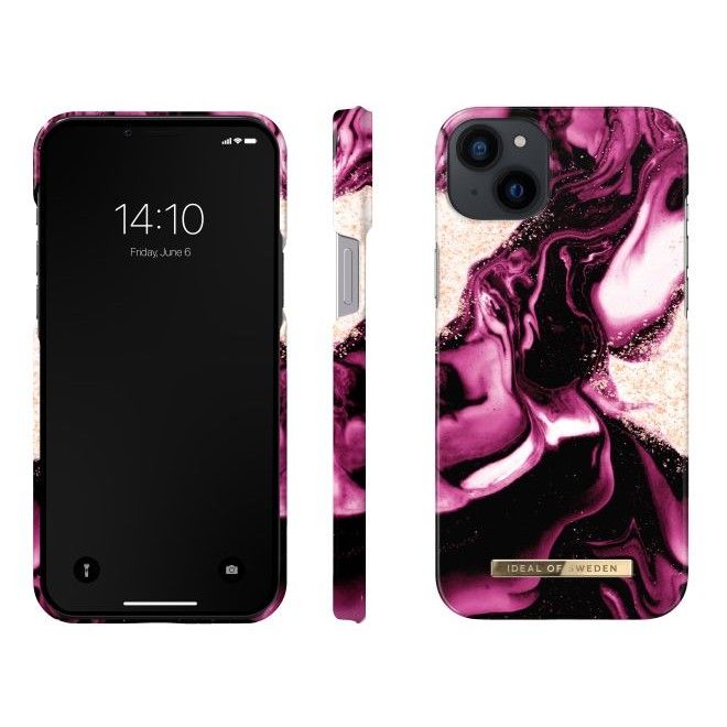 iDeal of Sweden - iPhone 14 Plus Hülle - Printed Case - Golden Ruby Marble