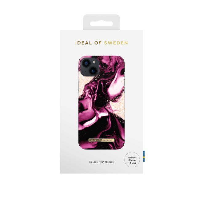iDeal of Sweden - iPhone 14 Plus Hülle - Printed Case - Golden Ruby Marble
