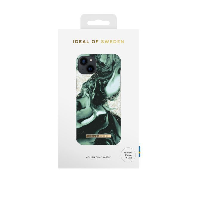 iDeal of Sweden - iPhone 14 Plus Hülle - Printed Case - Golden Olive Marble