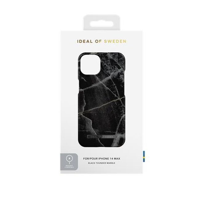 iDeal of Sweden - iPhone 14 Plus Hülle - Printed Case - MagSafe kompatibel - Black Thunder Marble