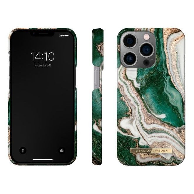 iDeal of Sweden - iPhone 14 Pro Hülle - Printed Case - Golden Jade Marble