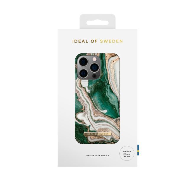iDeal of Sweden - iPhone 14 Pro Hülle - Printed Case - Golden Jade Marble