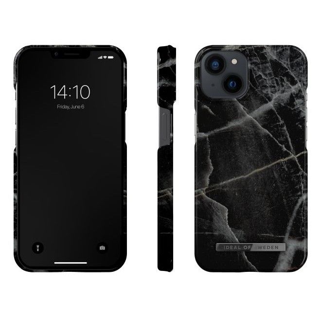 iDeal of Sweden - iPhone 14 Hülle - Printed Case - Black Thunder Marble