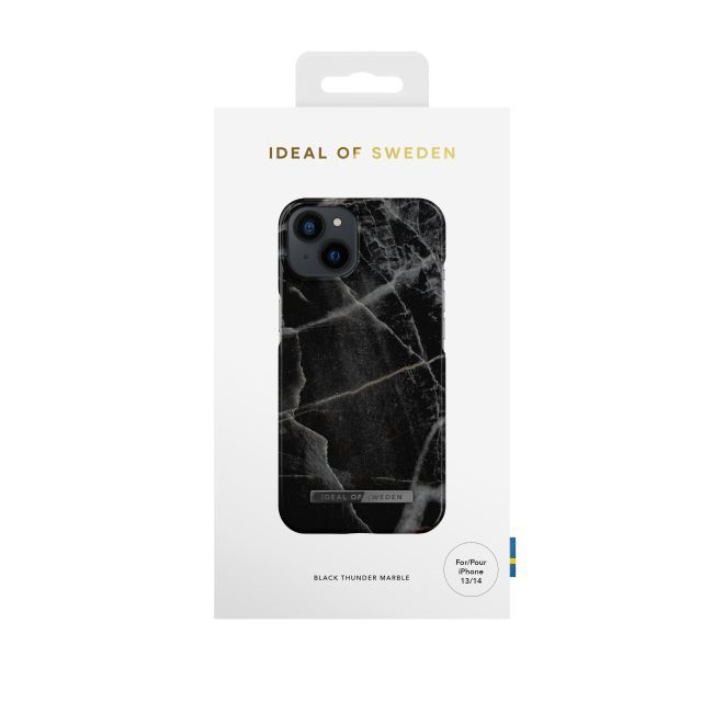 iDeal of Sweden - iPhone 14 Hülle - Printed Case - Black Thunder Marble