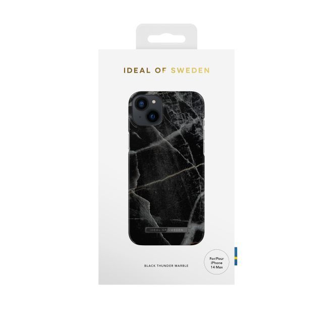 iDeal of Sweden - iPhone 14 Plus Hülle - Printed Case - Black Thunder Marble