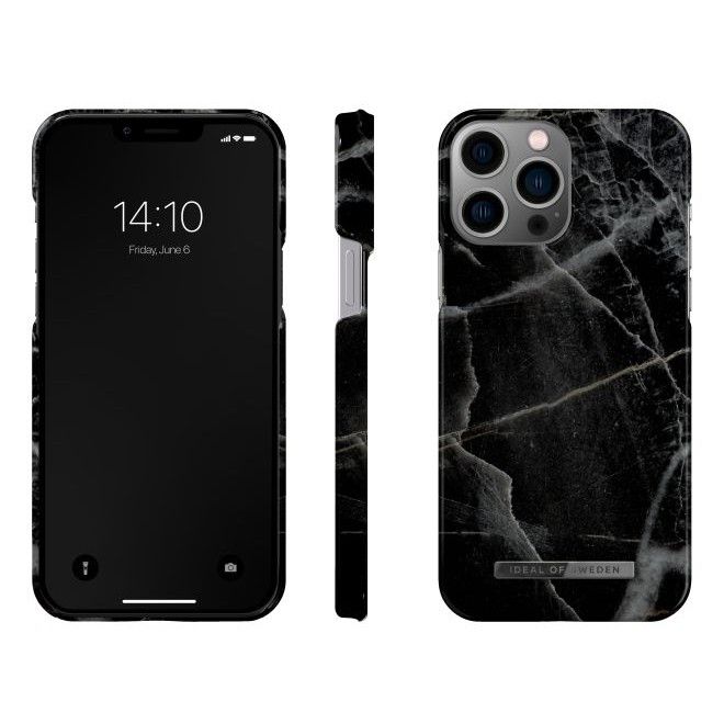 iDeal of Sweden - iPhone 14 Pro Max Hülle - Printed Case - Black Thunder Marble