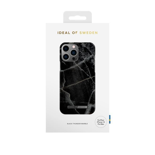 iDeal of Sweden - iPhone 14 Pro Max Hülle - Printed Case - Black Thunder Marble