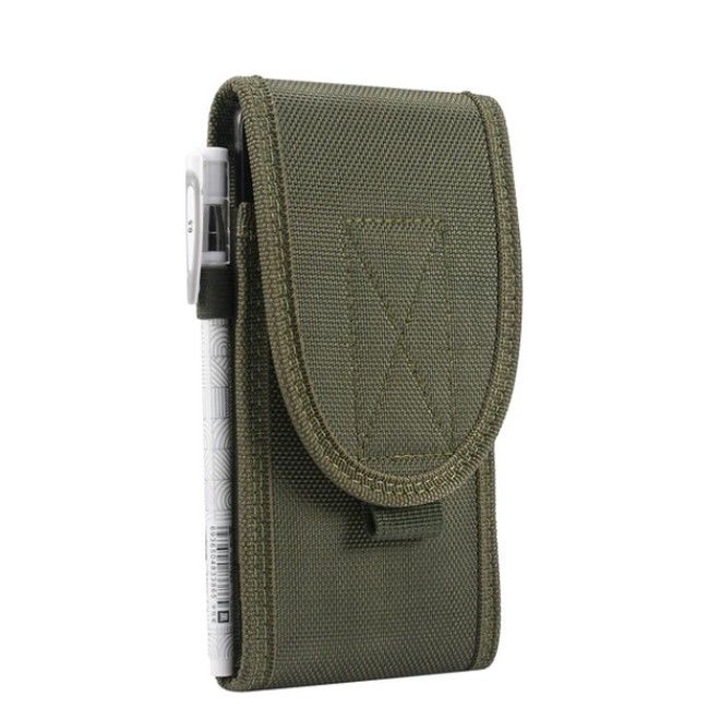 Universelle Outdoor Gürtel Handyhülle (5.4 bis 6.9") - inkl. Karabiner & Stifthalter - Wild Series - olivgrün