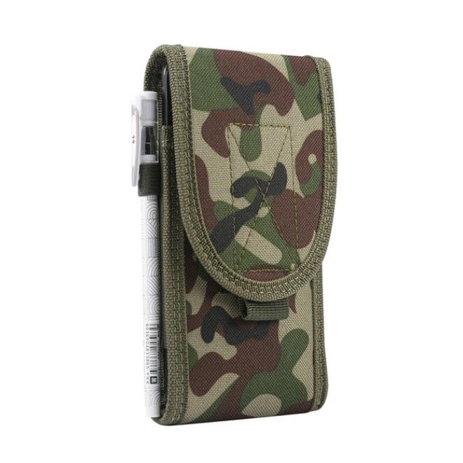 Universelle Outdoor Gürtel Handyhülle (5.4 bis 6.9") - inkl. Karabiner & Stifthalter - Wild Series - camouflage