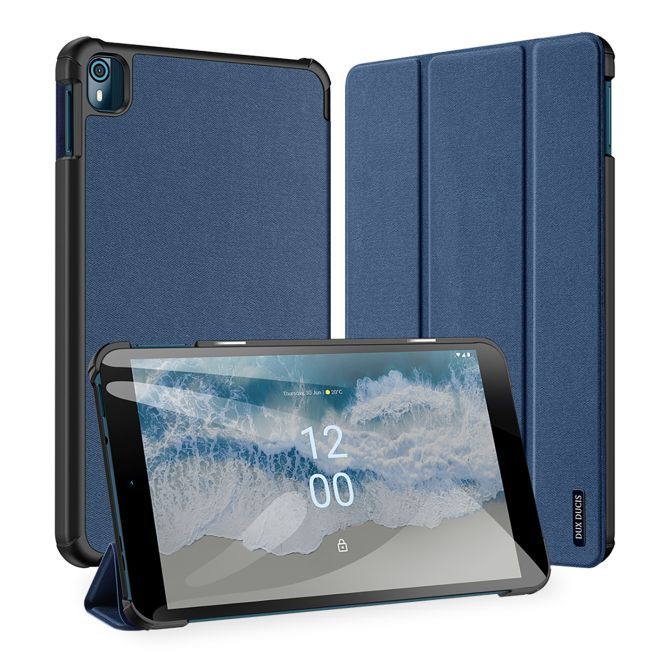 Dux Ducis - Nokia T10 Hülle - Leder Smart Flip Case - Domo Series - blau