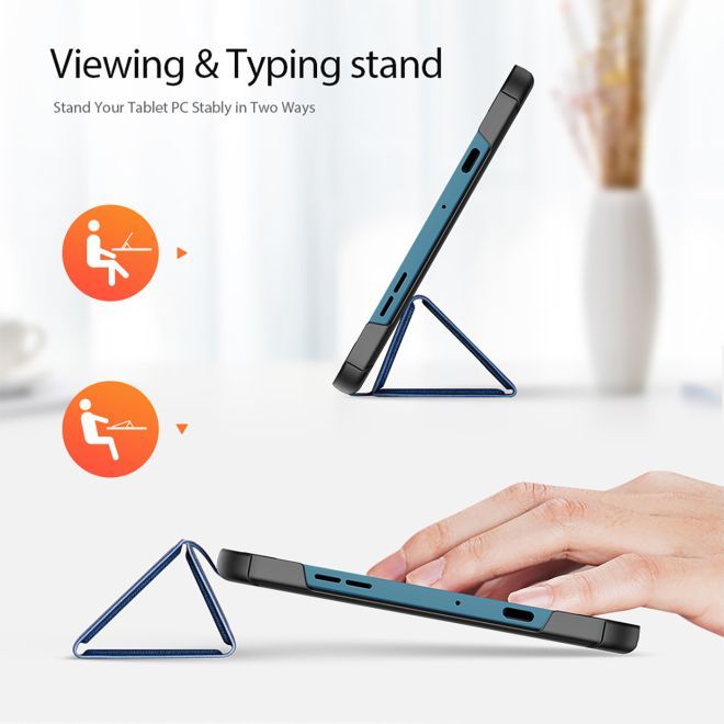 Dux Ducis - Nokia T10 Hülle - Leder Smart Flip Case - Domo Series - blau